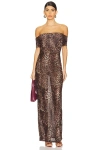 Superdown Niko Maxi Dress In Brown Multi