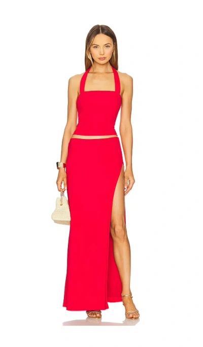 Superdown Normi Skirt Set In Red