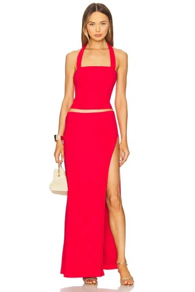 Superdown Normi Skirt Set In Red