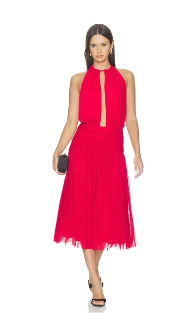 Superdown Nossa Backless Midi Dress In Red