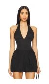 Superdown Olive Halter Top In Black