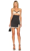 Superdown Patrece Lace Mini Dress In Black & Gold