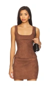 Superdown Patsie Faux Suede Top In Brown
