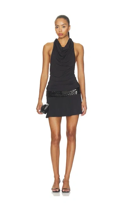 Superdown Penelopy Halter Mini Dress In Black