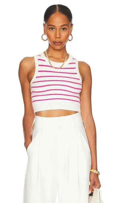 Superdown Phoebe Ultra Crop Vest In White & Pink