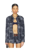 Superdown Pridget Oversized Button Down In Blue