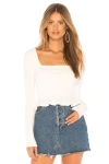 Superdown Priscilla Ribbed Top In White