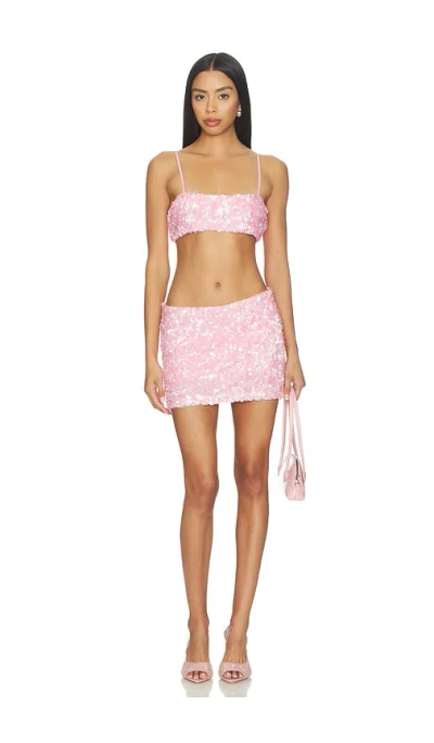 Superdown Rainey Mini Skirt Set In Pink
