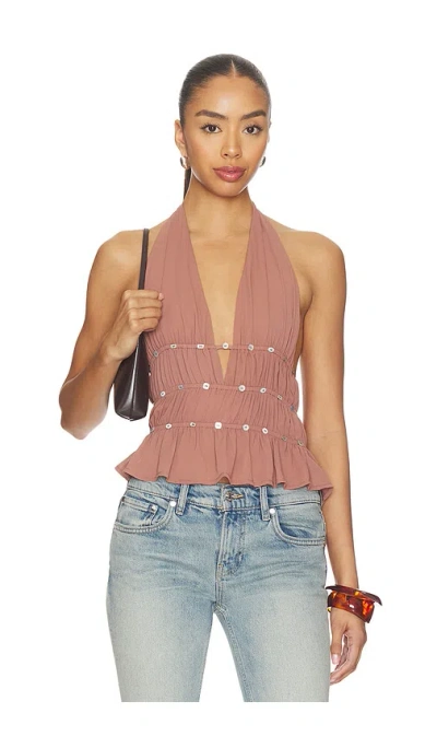 Superdown Ramona Halter Top In Pink