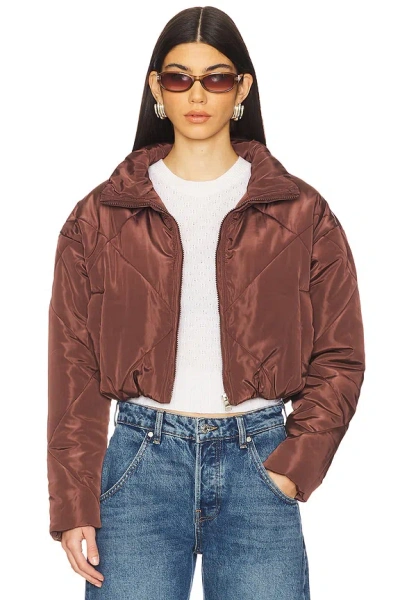 Superdown Rania Cropped Jacket In Brown