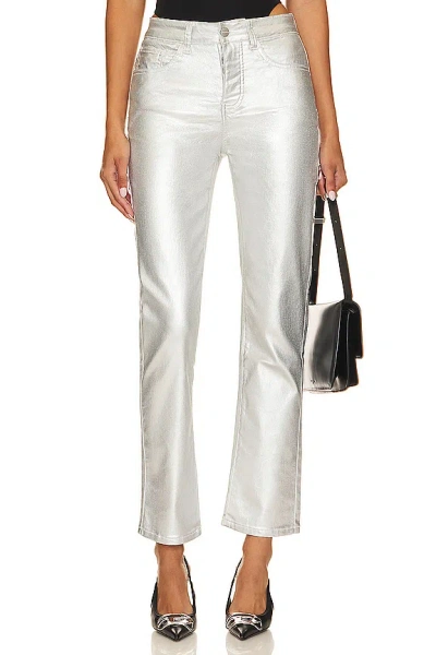 Superdown Jeans Regina In Silver Metallic