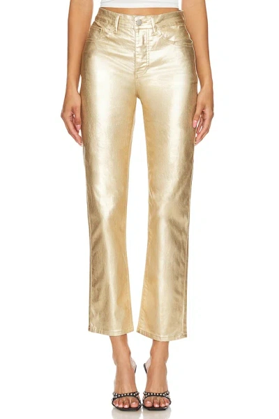 Superdown Regina Metallic Jean In Soft Gold