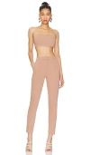 Superdown Remy Bandeau Pant Set In Nude
