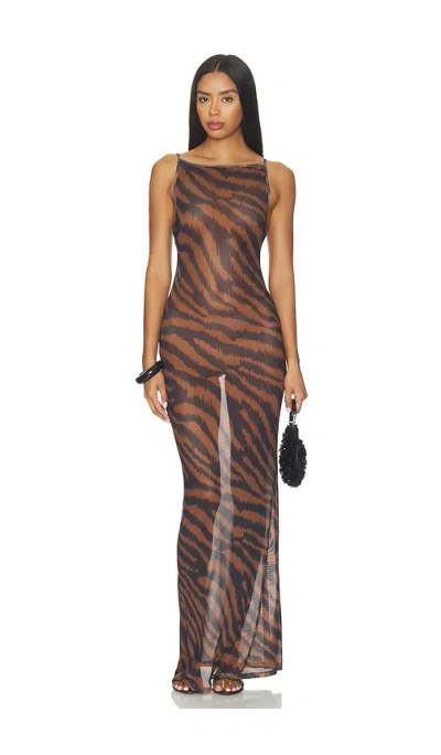 Superdown Rivi Maxi Dress In Brown