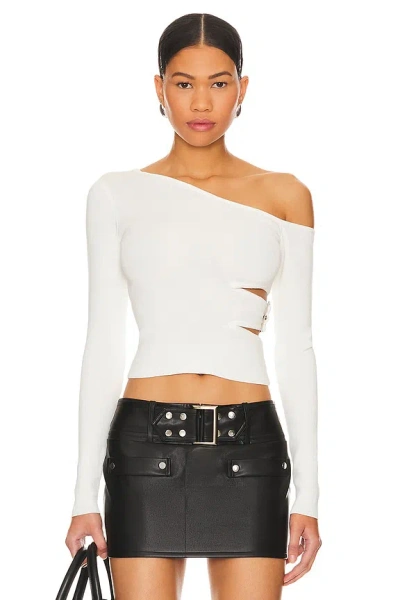 Superdown Romina Long Sleeve Top In White