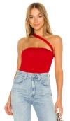 Superdown Rony Asymmetrical Bodysuit In 红色