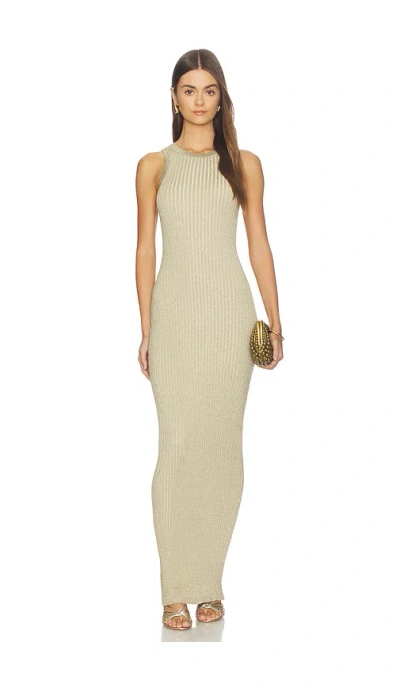 Superdown Rumi Knit Maxi Dress In Metallic Gold
