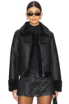 Superdown Sasha Faux Leather Jacket In Black
