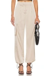 Superdown Seleste Drawstring Jogger Pant In Taupe