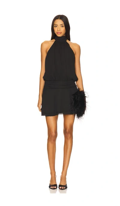 Superdown Shaza Halter Mini Dress In Black
