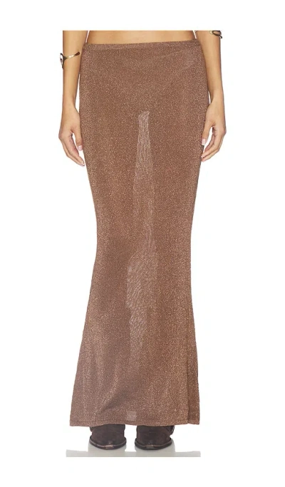 Superdown Shelly Maxi Skirt In Brown