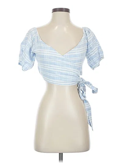 Pre-owned Superdown Short Sleeve Blouse In Blue