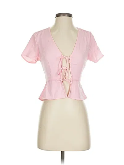 Pre-owned Superdown Short Sleeve Blouse In Pink