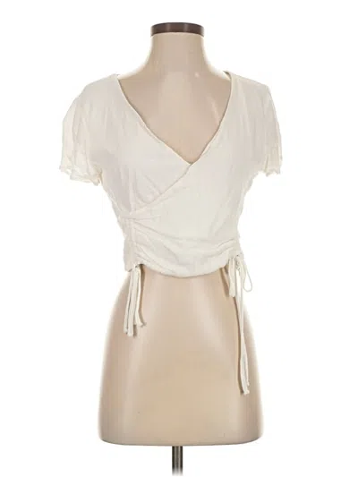 Pre-owned Superdown Short Sleeve Blouse In White