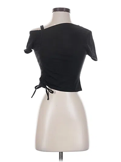 Pre-owned Superdown Short Sleeve Top Black One Shoulder Neckline Tops