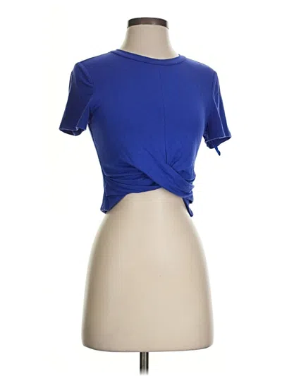 Pre-owned Superdown Short Sleeve Top Blue Keyhole Neckline Tops