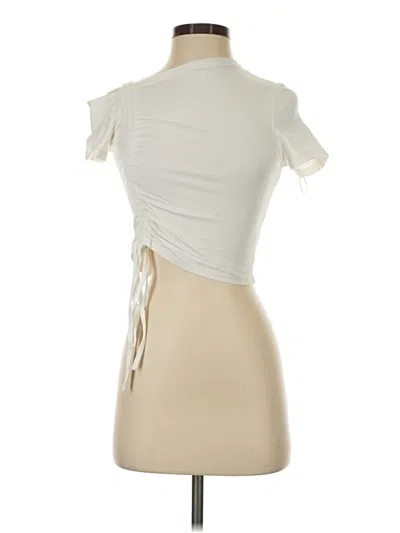Pre-owned Superdown Short Sleeve Top Ivory One Shoulder Neckline Tops