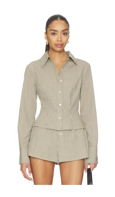Superdown Silas Button Down Top In Neutral