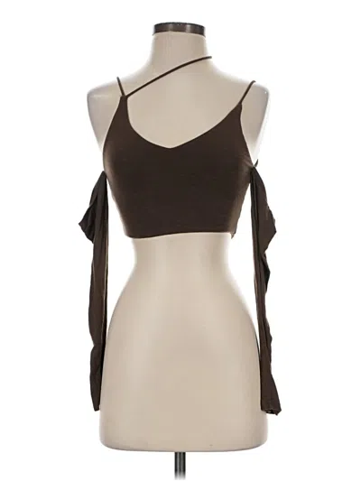 Pre-owned Superdown Sleeveless Top Brown Halter Neckline Tops