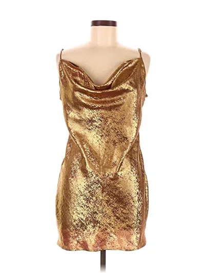Pre-owned Superdown Sleeveless Top Gold Strapless Neckline Tops