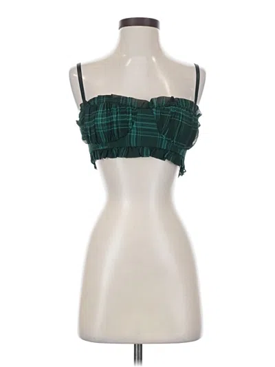 Pre-owned Superdown Sleeveless Top Green Strapless Neckline Tops