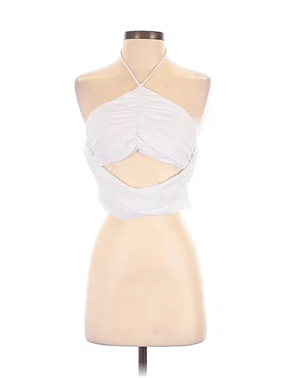 Pre-owned Superdown Sleeveless Top Ivory Halter Neckline Tops