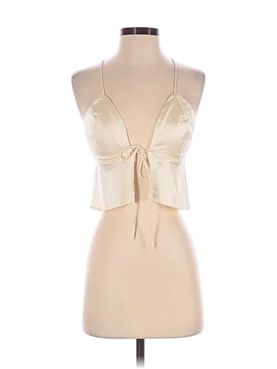 Pre-owned Superdown Sleeveless Top Ivory Halter Neckline Tops