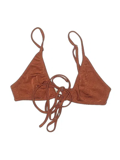 Pre-owned Superdown Sleeveless Top Orange Halter Neckline Tops