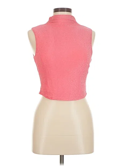 Pre-owned Superdown Sleeveless Top Pink Halter Neckline Tops