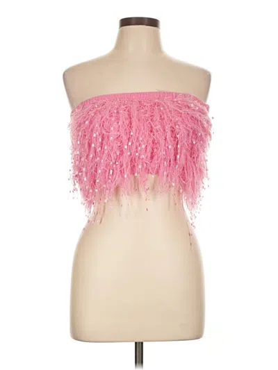 Pre-owned Superdown Sleeveless Top Pink Strapless Neckline Tops