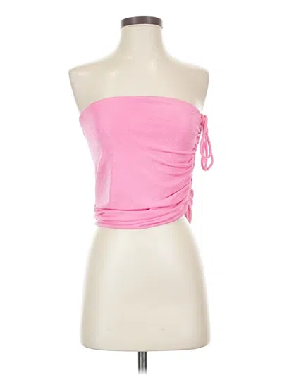 Pre-owned Superdown Sleeveless Top Pink Strapless Neckline Tops