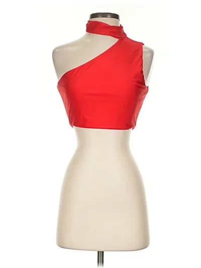 Pre-owned Superdown Sleeveless Top Red One Shoulder Neckline Tops