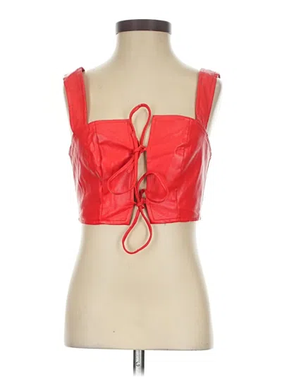 Pre-owned Superdown Sleeveless Top Red Sweetheart Neckline Tops