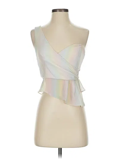 Pre-owned Superdown Sleeveless Top Silver One Shoulder Neckline Tops