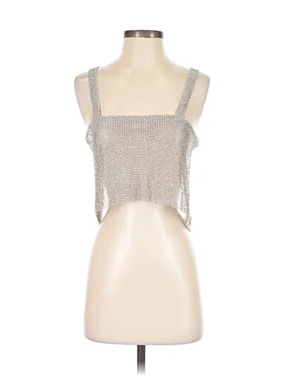 Pre-owned Superdown Sleeveless Top Silver Square Neckline Tops