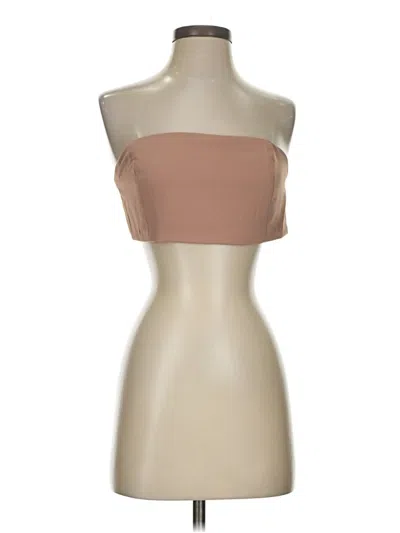 Pre-owned Superdown Sleeveless Top Tan Strapless Neckline Tops