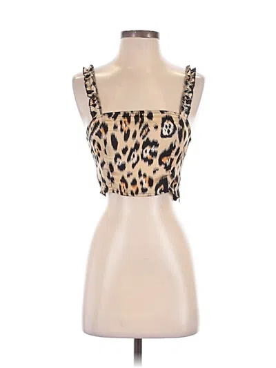 Pre-owned Superdown Sleeveless Top Tan Sweetheart Neckline Tops