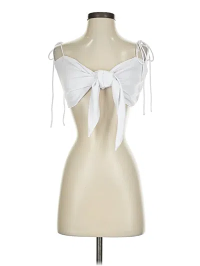 Pre-owned Superdown Sleeveless Top White Halter Neckline Tops