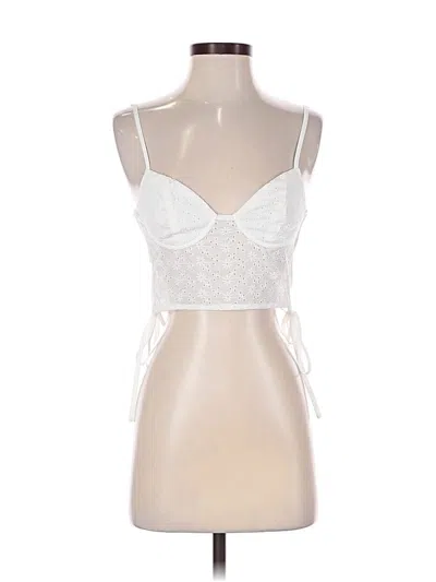 Pre-owned Superdown Sleeveless Top White Sweetheart Neckline Tops