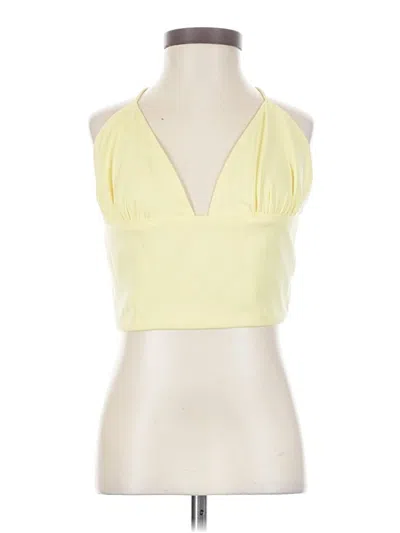 Pre-owned Superdown Sleeveless Top Yellow Halter Neckline Tops